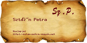 Sztán Petra névjegykártya