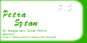 petra sztan business card