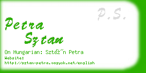 petra sztan business card